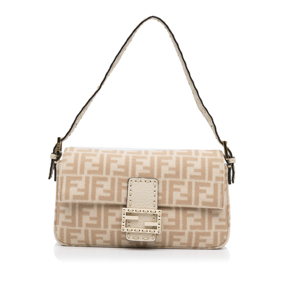 Pre-Loved Fendi Zucca Wool Selleria Baguette - Picture 1 of 10